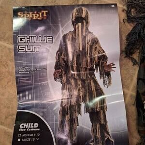 Spirit Halloween Ghillie Suit Halloween Costume Kids Medium 8/100